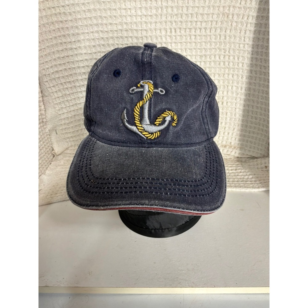 Nautical Mens Unbranded Anchor Embroidered Baseball Cap OSFM Navy Blue